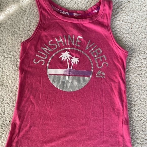 Girls RBX Performance Graphic Sunshine Vibes Tank Top Pink 7 / 8 - Picture 3 of 5